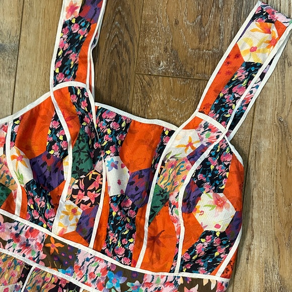 Anthropologie Floral Patchwork Maxi Dress colorful whimsy boho beach 10 - Picture 4 of 9